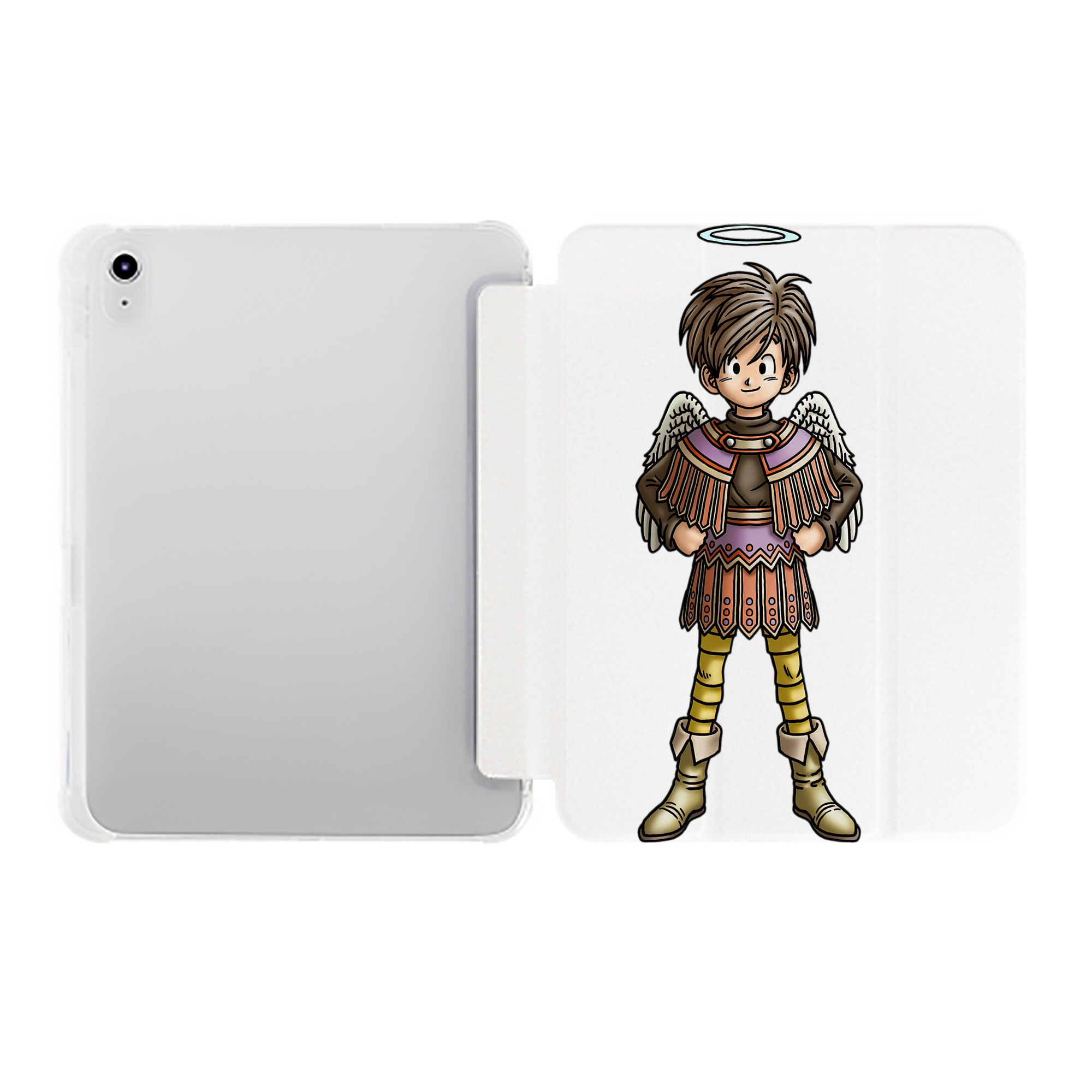 （画像用） ドラゴンクエスト Doragon Kuesuto Dragon Quest IPad ケース ペン収納付き 三つ折りスタンド PUレザー×シリコン 対応機種9.5/10.5/10.9インチ